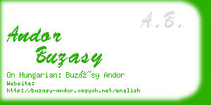 andor buzasy business card